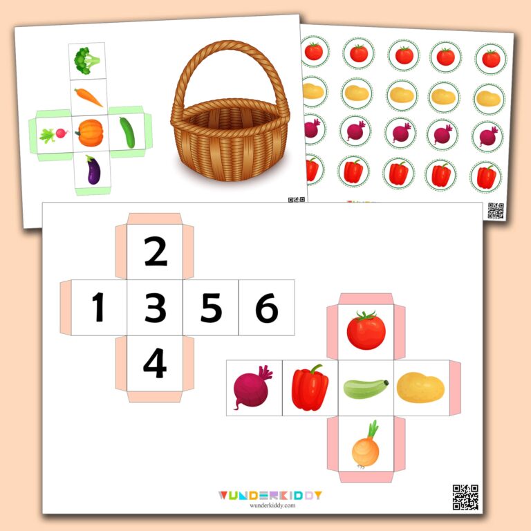 Printable Picnic Basket Shadow Matching Cards For Children