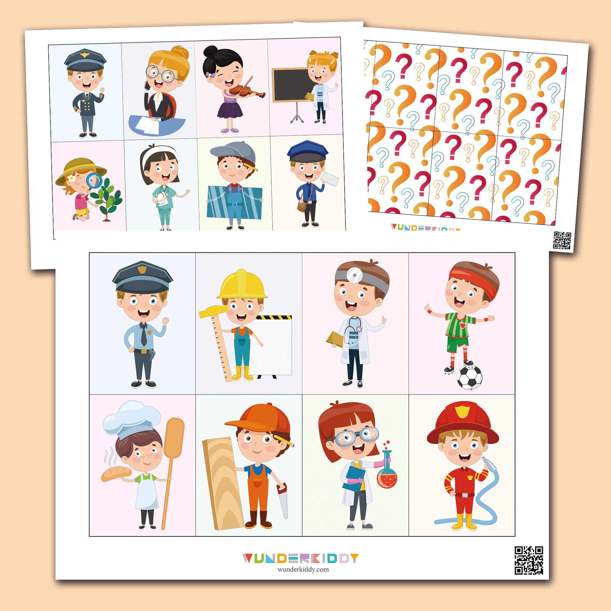 Printable Playing Learning Professions Activity For Kindergarten