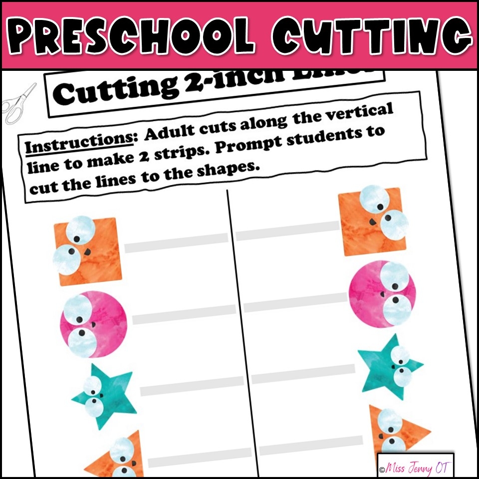 Printable Preschool Scissors Cutting Practice Worksheets Miss 
