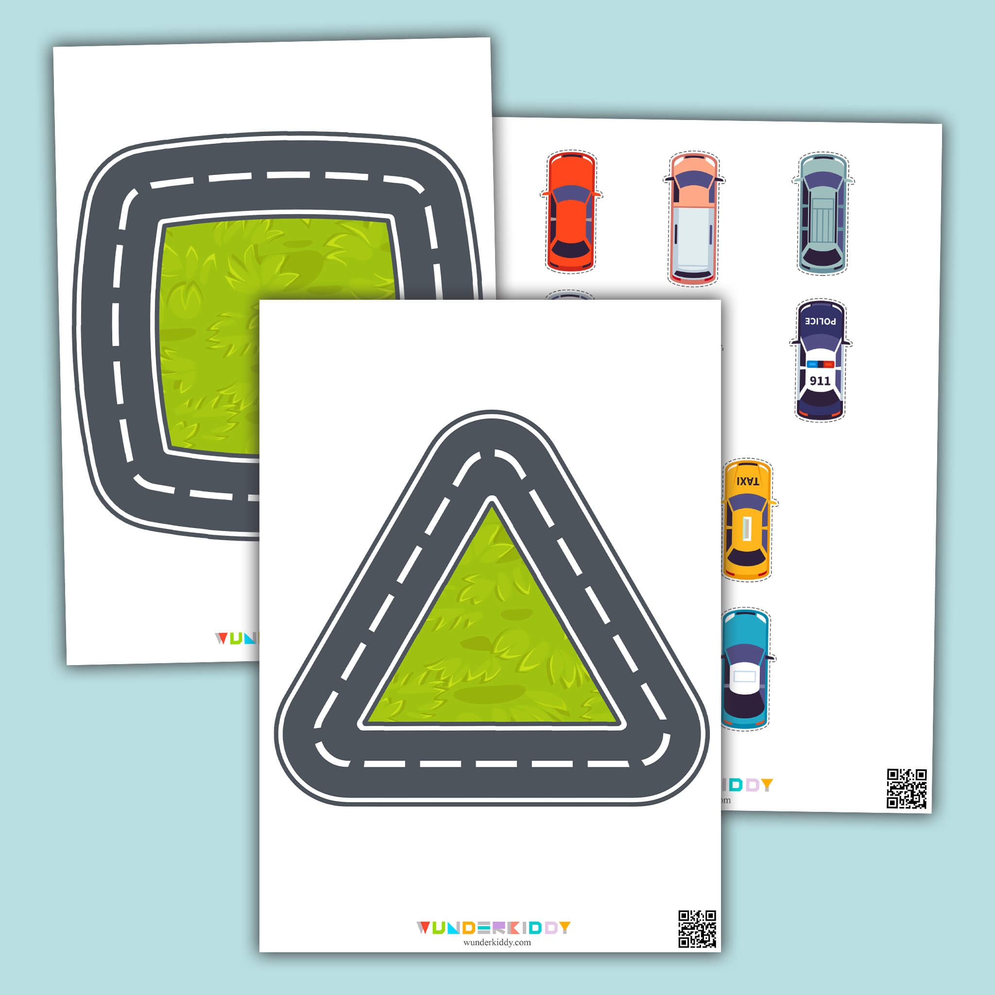 Printable Road Themed Shape Formation Preschool Activity PDF