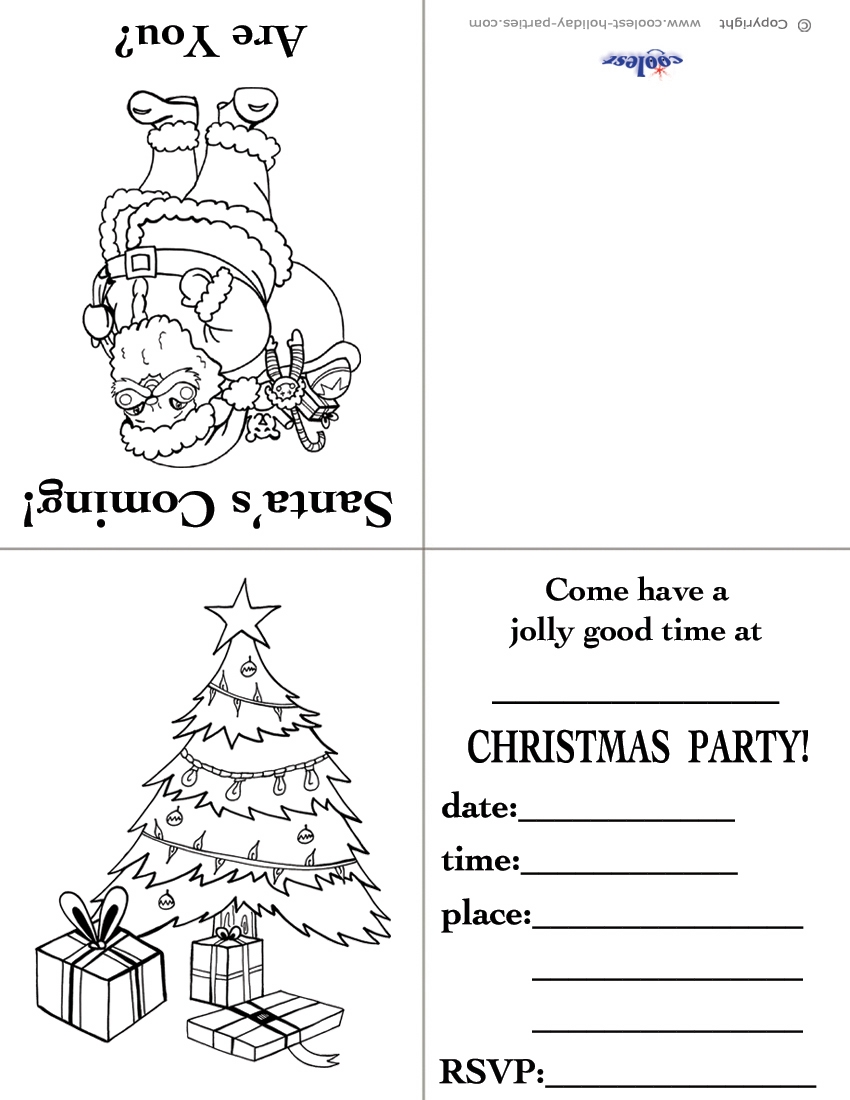 Printable Santa Tree Christmas Invitation Coolest Free Printables