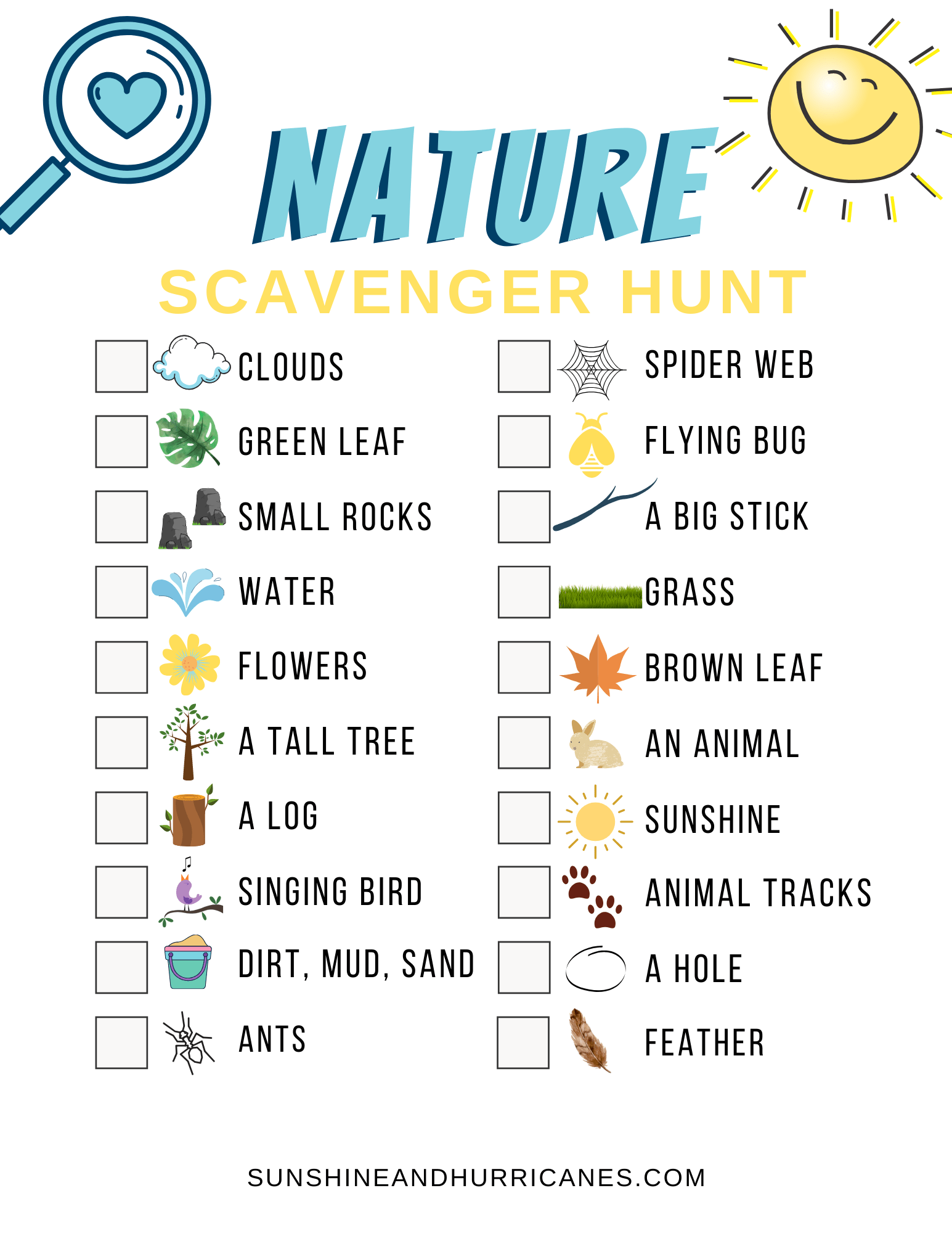 Printable Scavenger Hunt For Kids Set