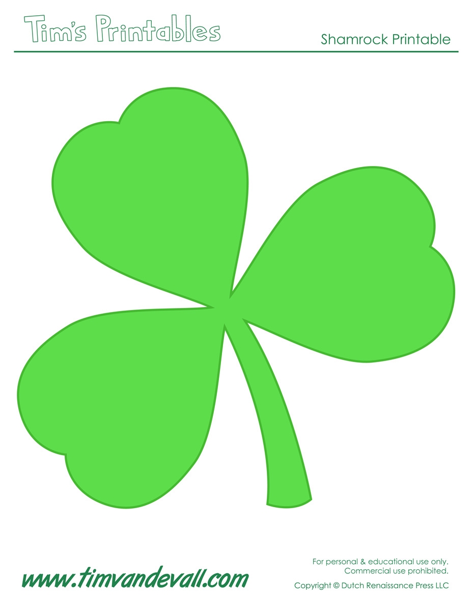 Printable Shamrock Shape For Preschool