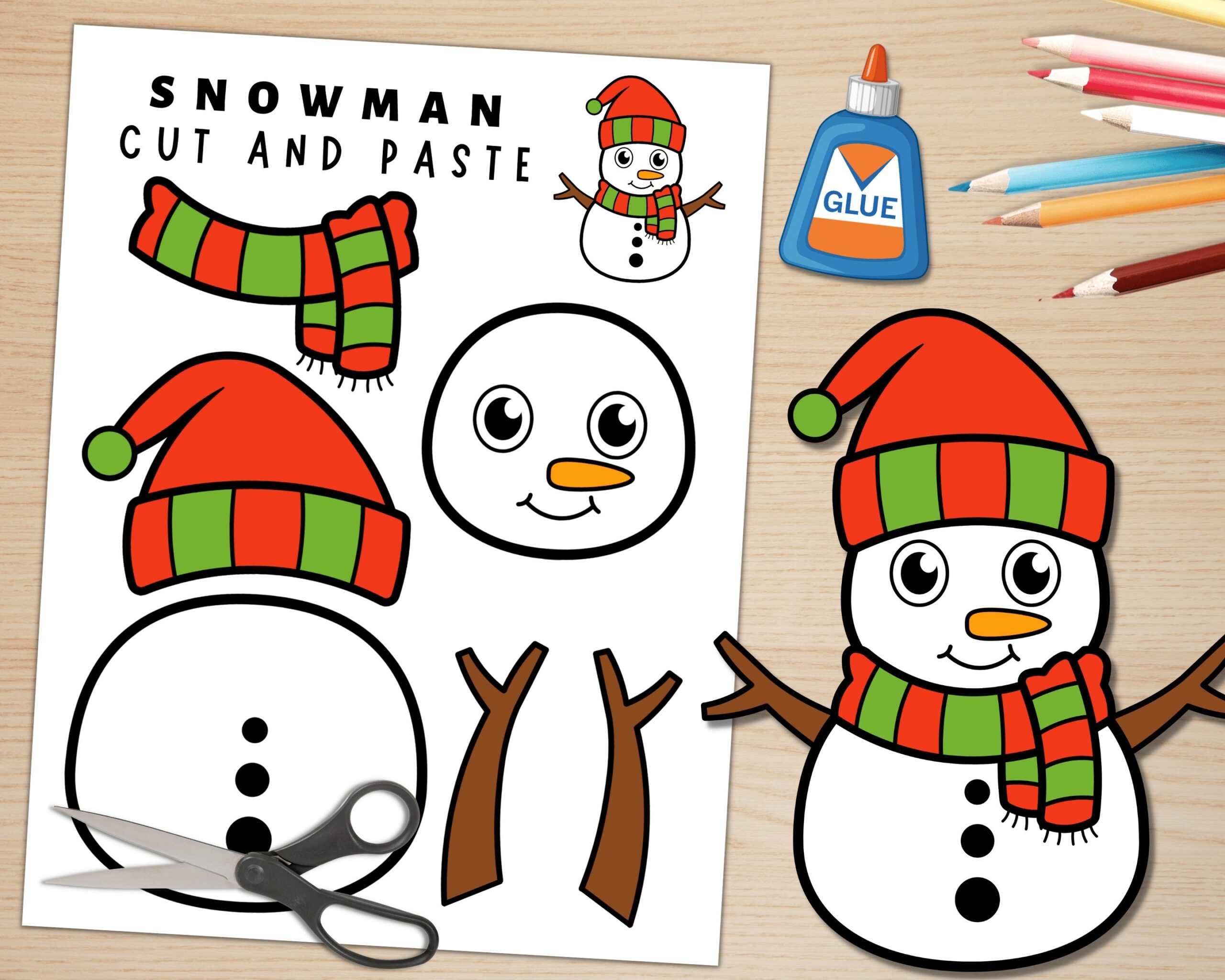 Printable Snowman Craft Template For Kids Winter Activities 