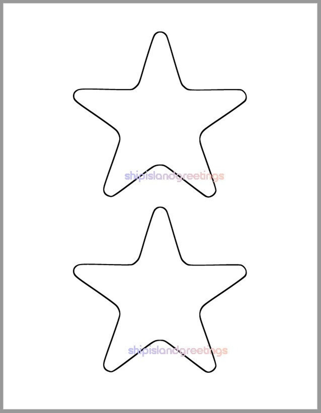 Printable Star Template 4 5 Inch Starfish Cutout baby Shower Decor diy 4th Of July kids Crafts coloring Page classroom Decor printable Star Etsy