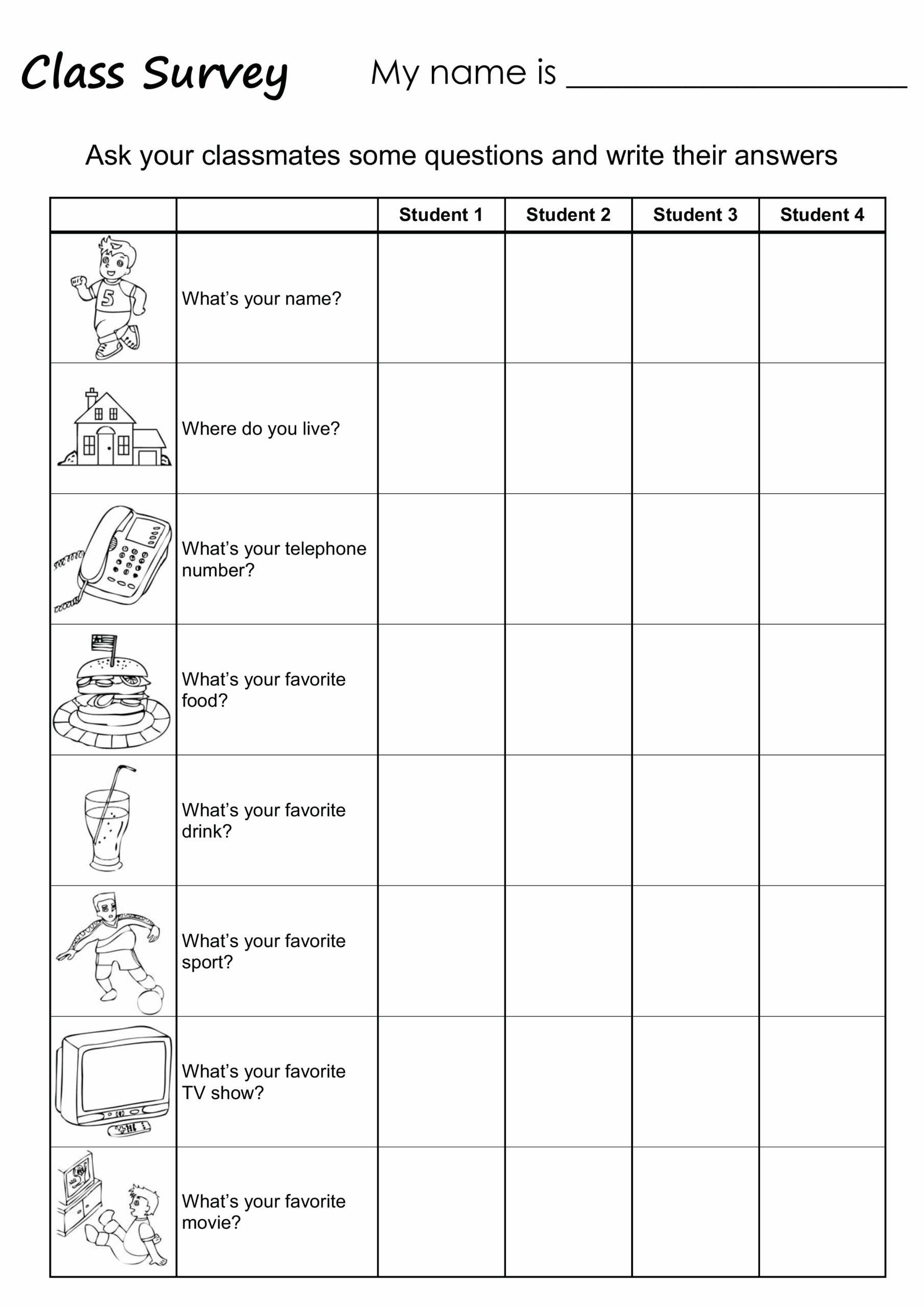 Printable Survey For Kids Templates At Allbusinesstemplates