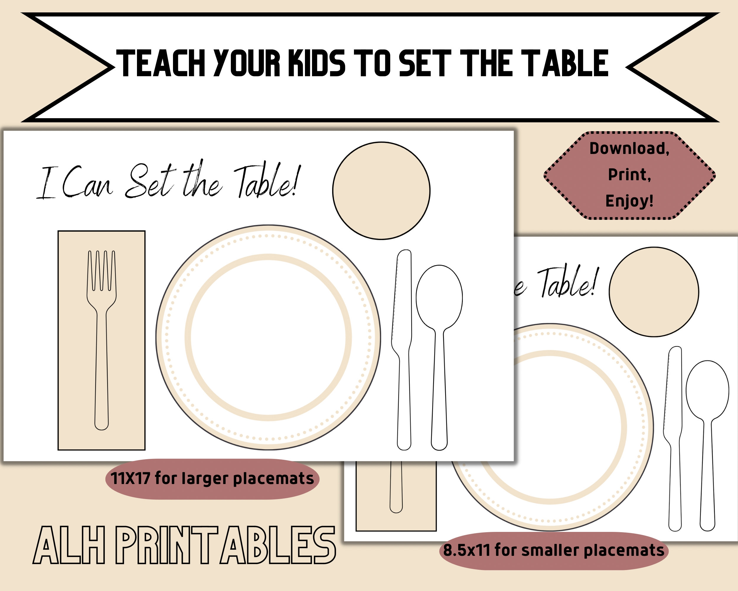 Printable Place Setting For Preschool