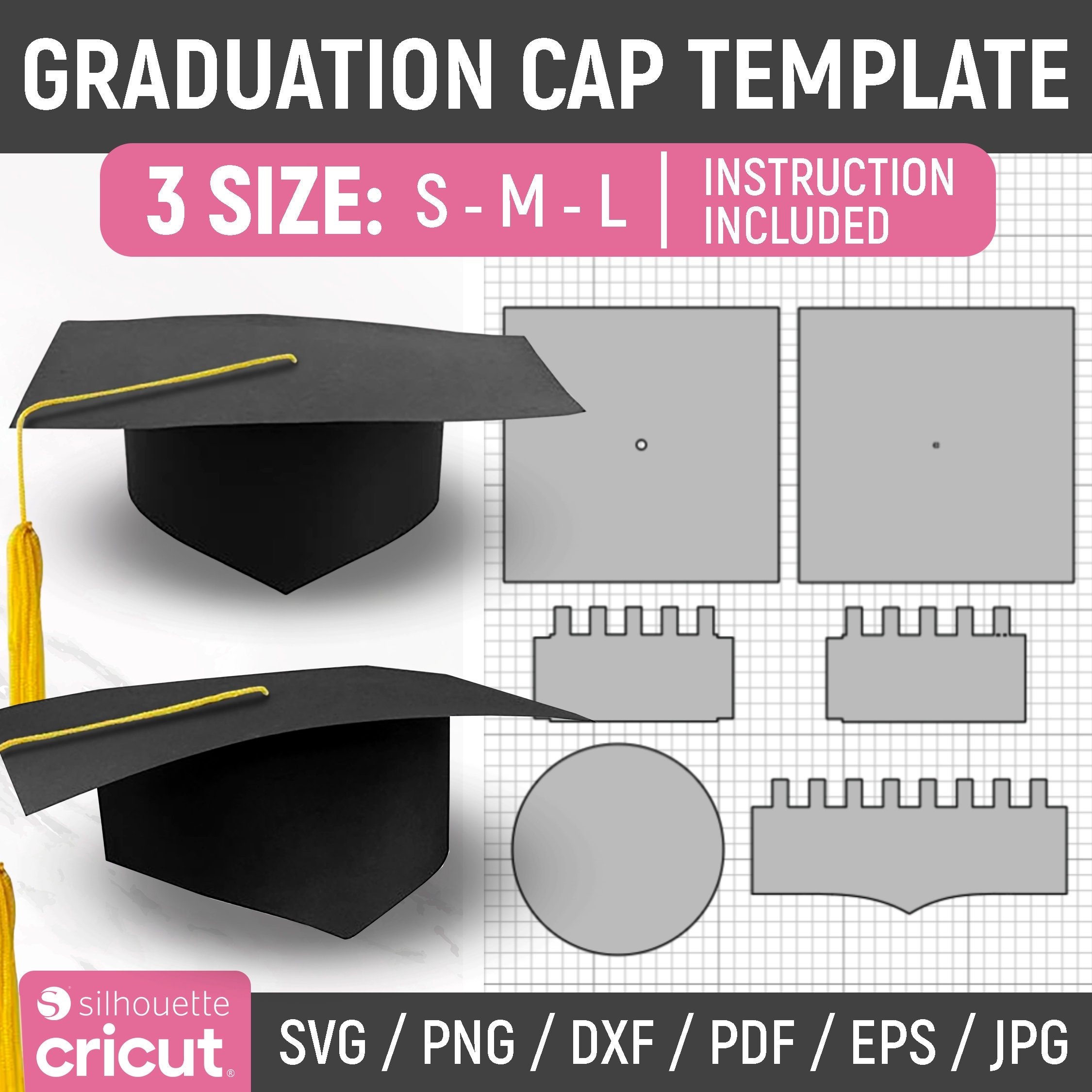 Printable Template Graduation Hat Etsy