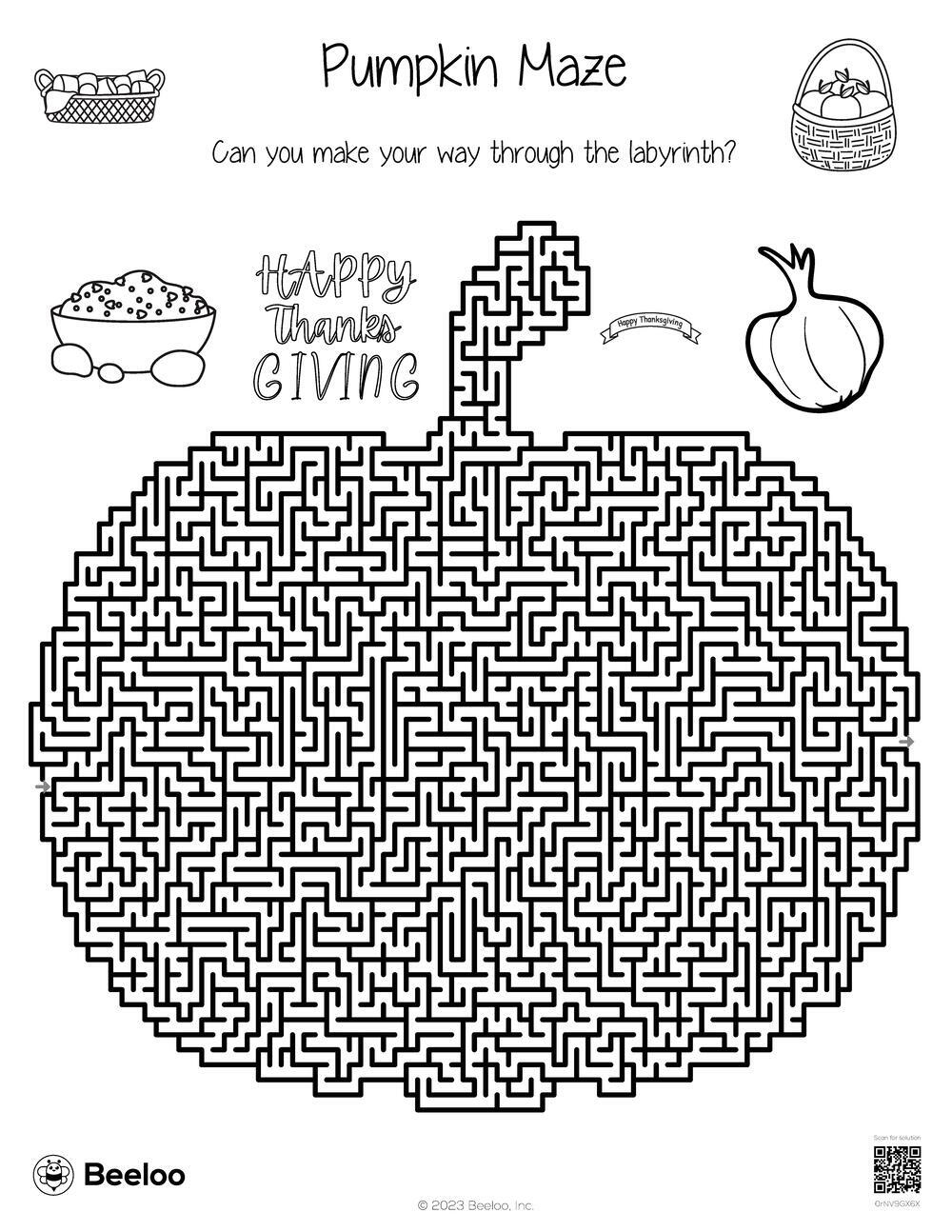 Pumpkin Maze Beeloo Printable Crafts And Activities For Kids