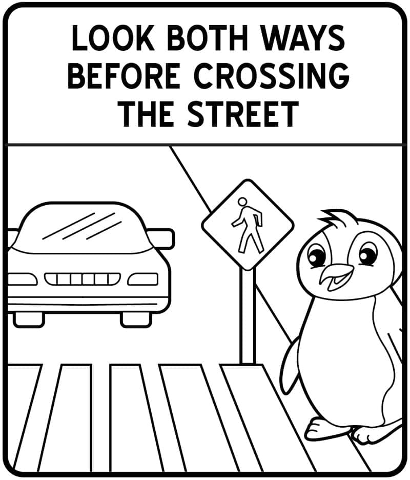 Road Safety For Kids Coloring Page Download Print Or Color Online For Free