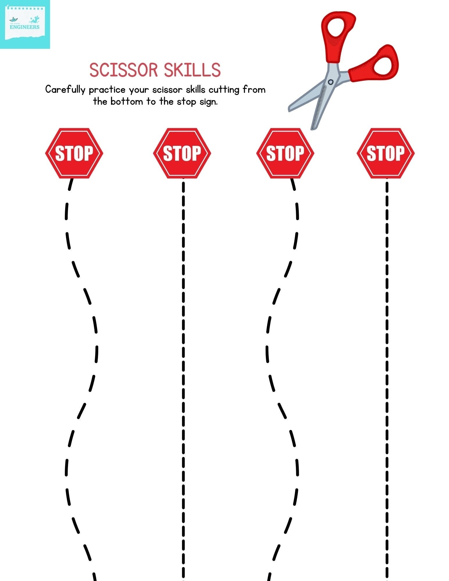 Scissor Skills Cutting Worksheet For Kids