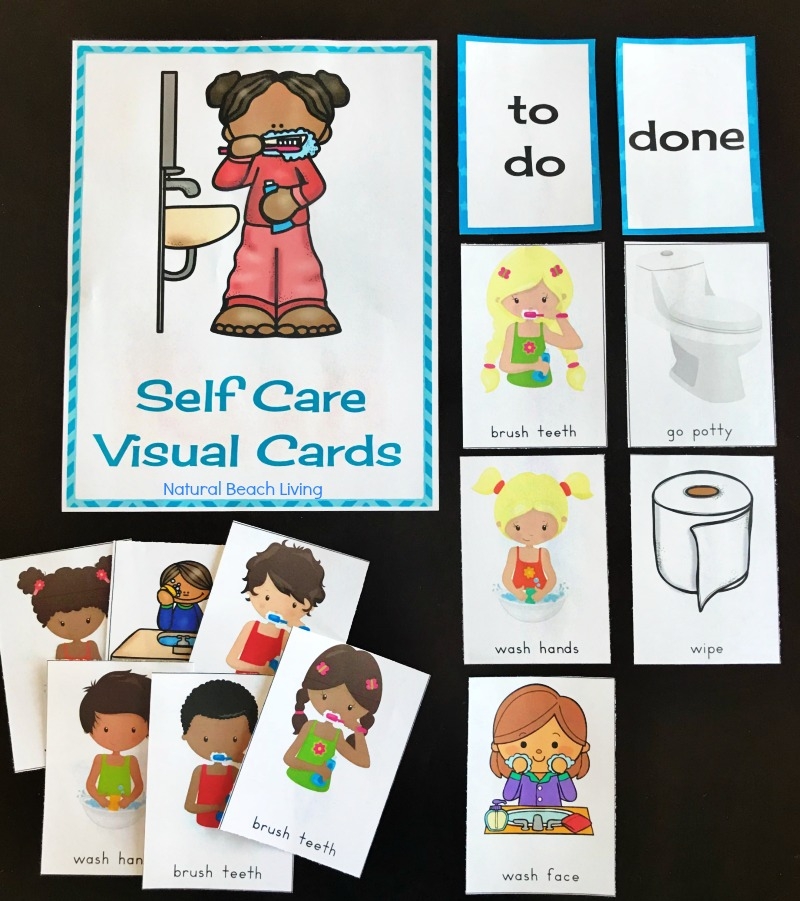 Self Care Routine Daily Visual Schedule Bundle Natural Beach Living