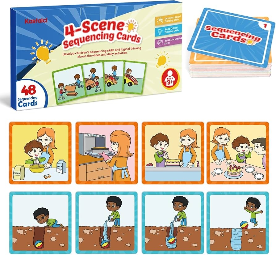 Sequencing Cards Sequence Game For Kids Speech Therapy Materials For Autism Improve Storytelling Social Skills Sentence Building Preschool 