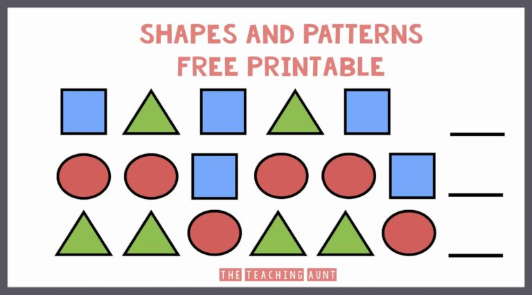 Shapes And Patterns Worksheets The Teaching Aunt