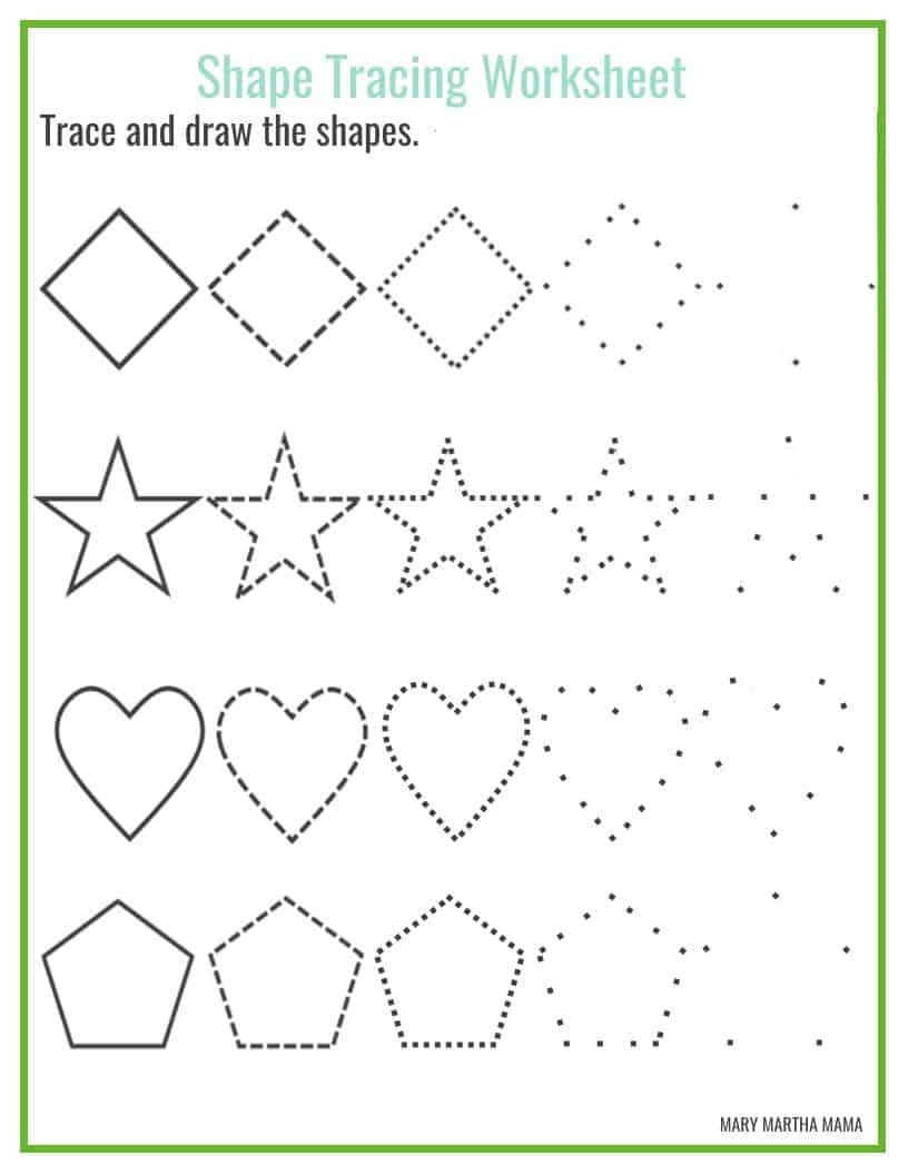 Printable Shapes Worksheets For Preschoolers