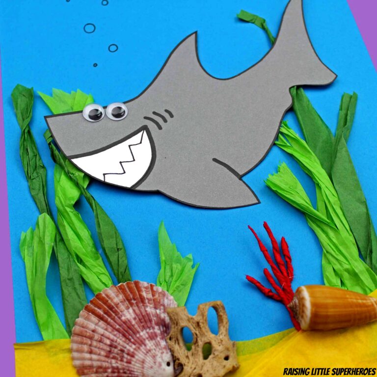 Shark Craft For Kids with Free Printable Template 
