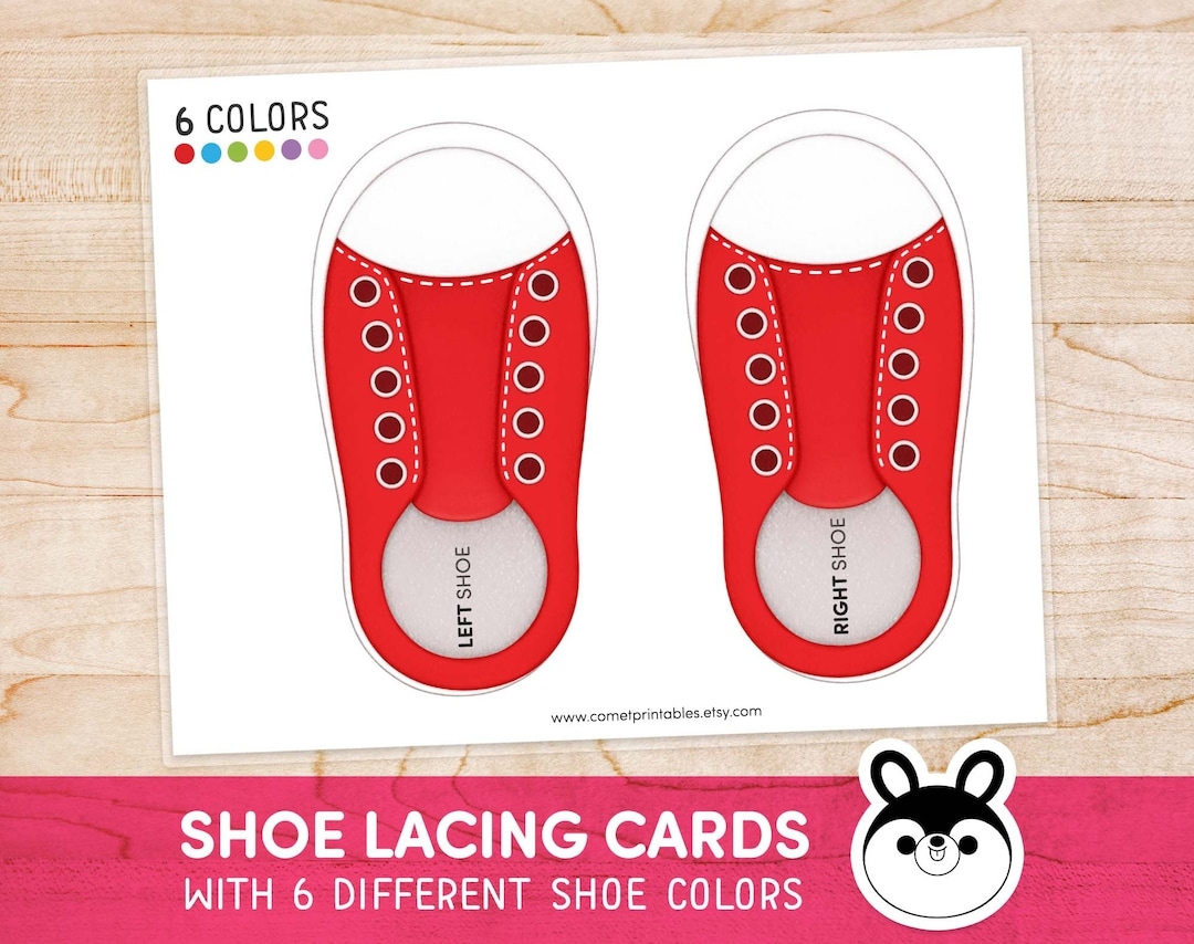 Shoe Lacing Practice Printable Shoe Tying Cards Lacing Worksheets Toddler Shoelaces Activity Busy Book Pages Learning Binder Preschool Etsy UK