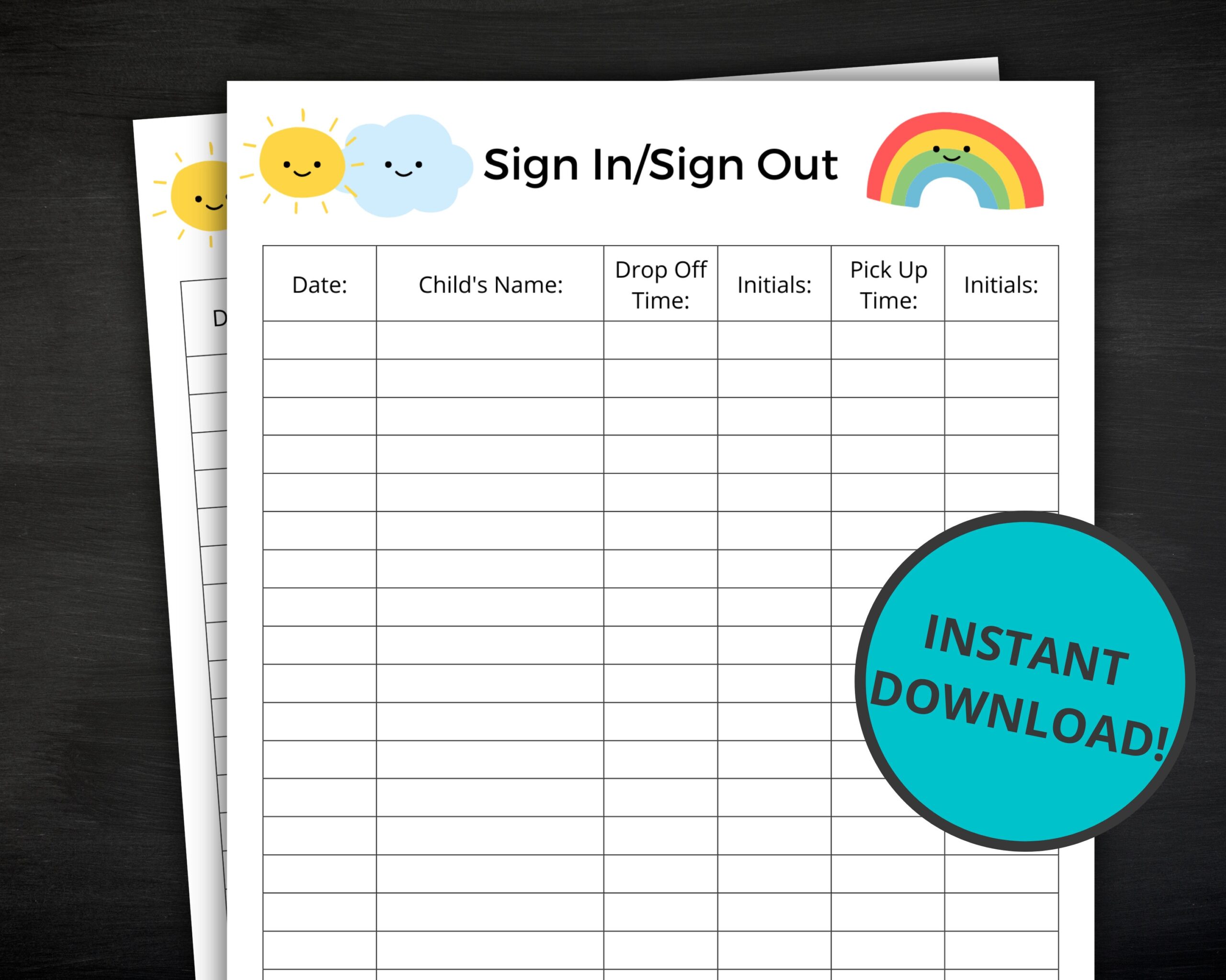 Sign In Sheets For Daycare School Preschool Sports Recreational Activities Sign In And Out Forms Home Daycare Cute Sign In Sheet Etsy UK