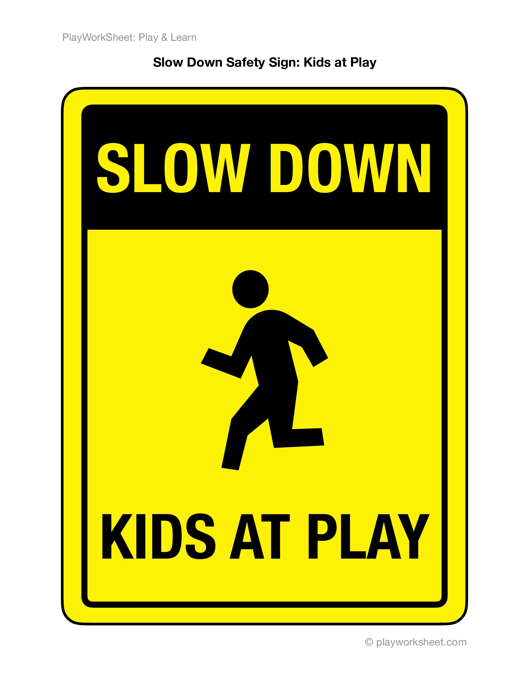 Printable Safety Signs For Preschoolers