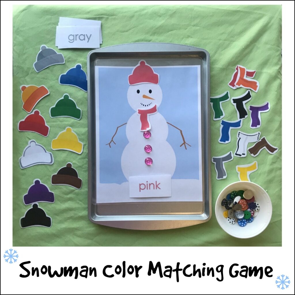 Snowman Color Matching Game Free Printable Do Play Learn