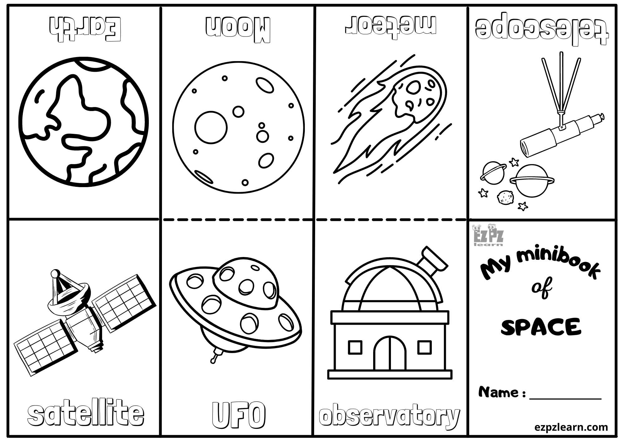 Space Mini Coloring Book Activity Ezpzlearn