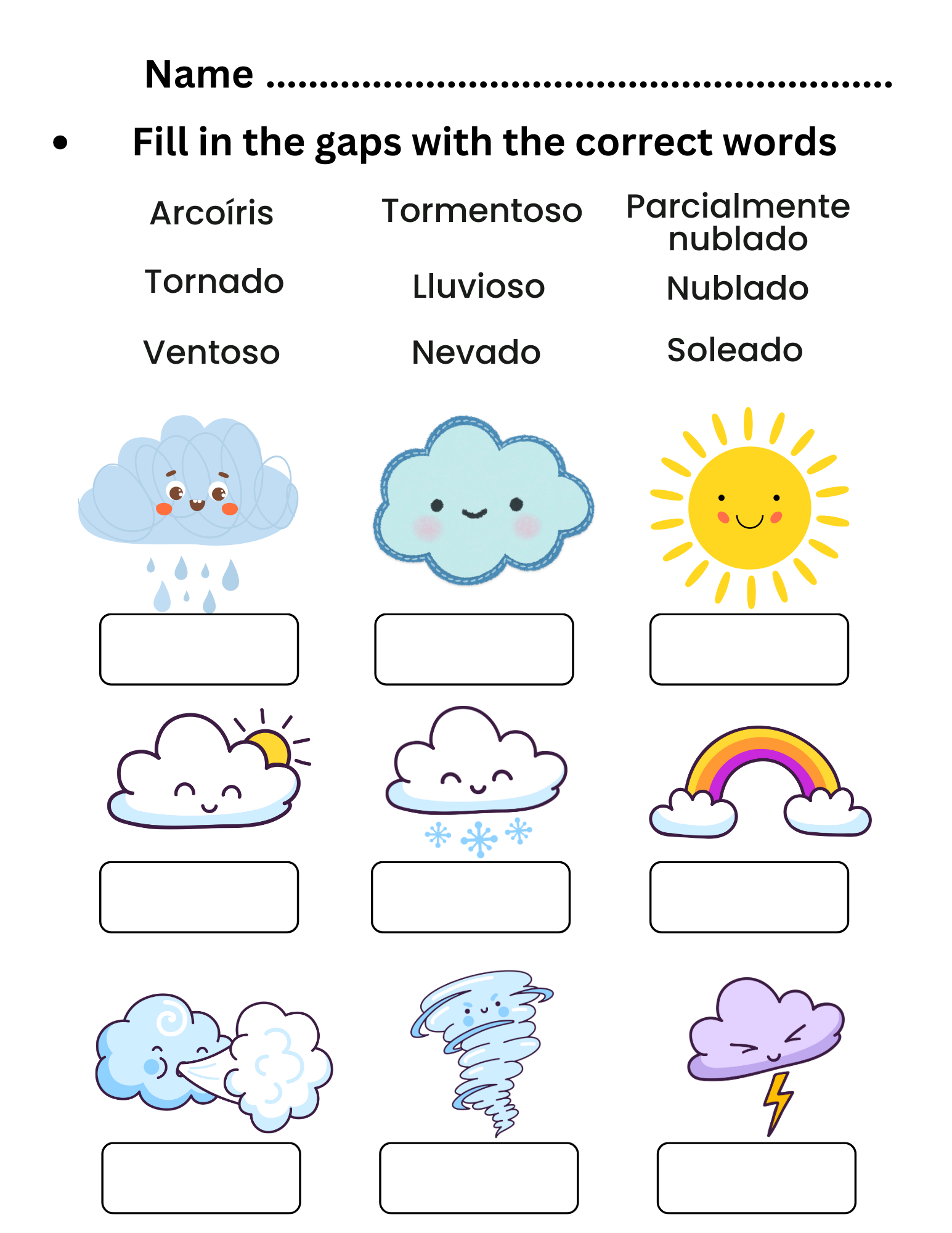 Spanish Weather Flashcards U0026 Worksheets Vocab U0026 Activity Games For Kids Made By Teachers