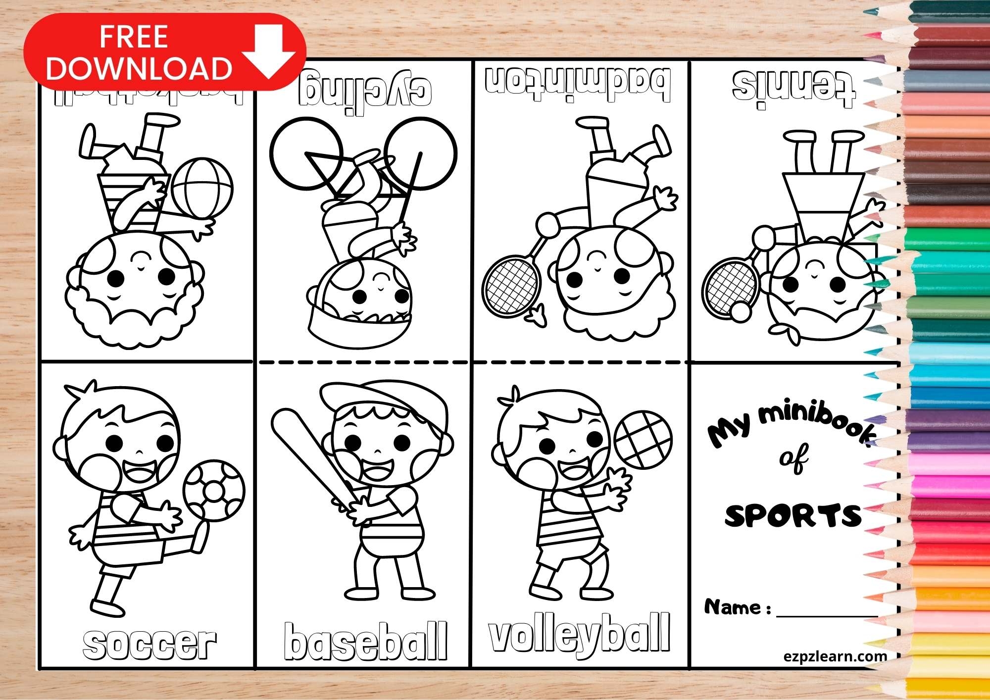 Sports Mini Book Ezpzlearn