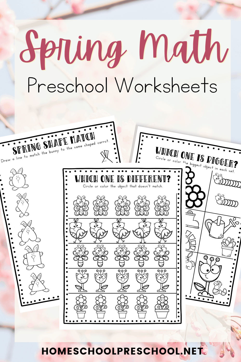 Spring Math Worksheets Homeschool Preschool