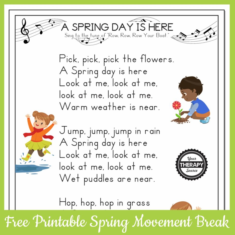 Spring Music And Movement Your Therapy Source