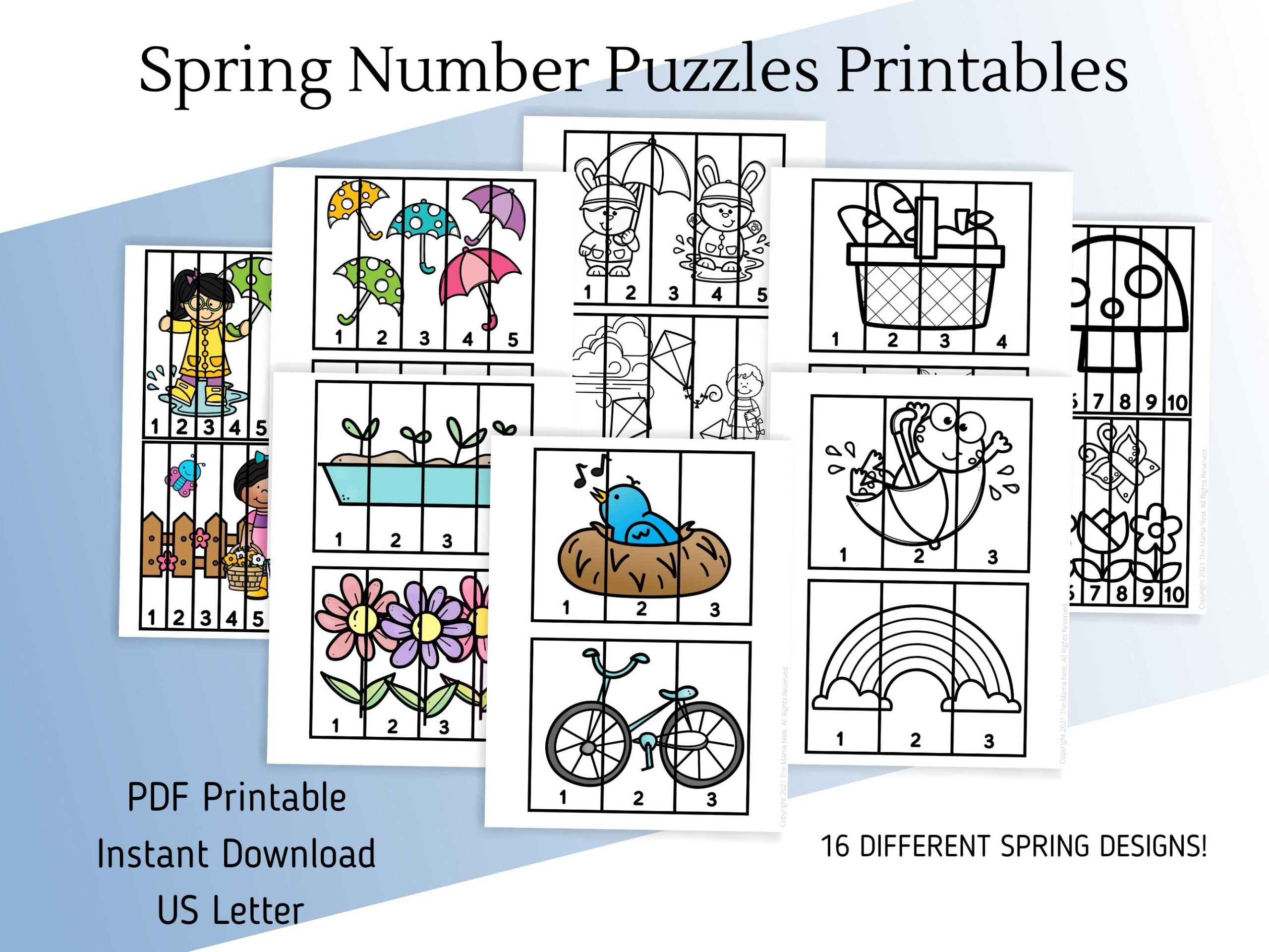 Spring Number Order Puzzles Number Puzzles Printables Toddler 