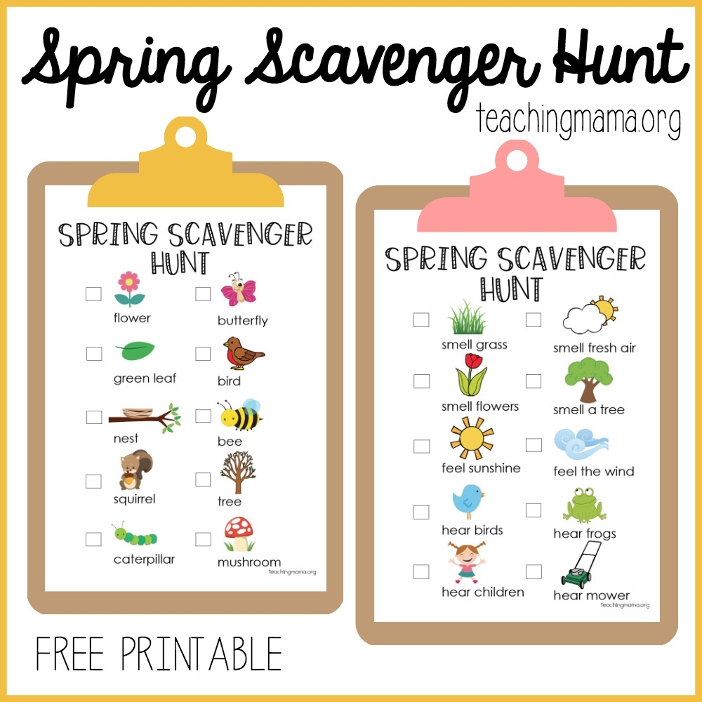 Printable Preschool Scavenger Hunt