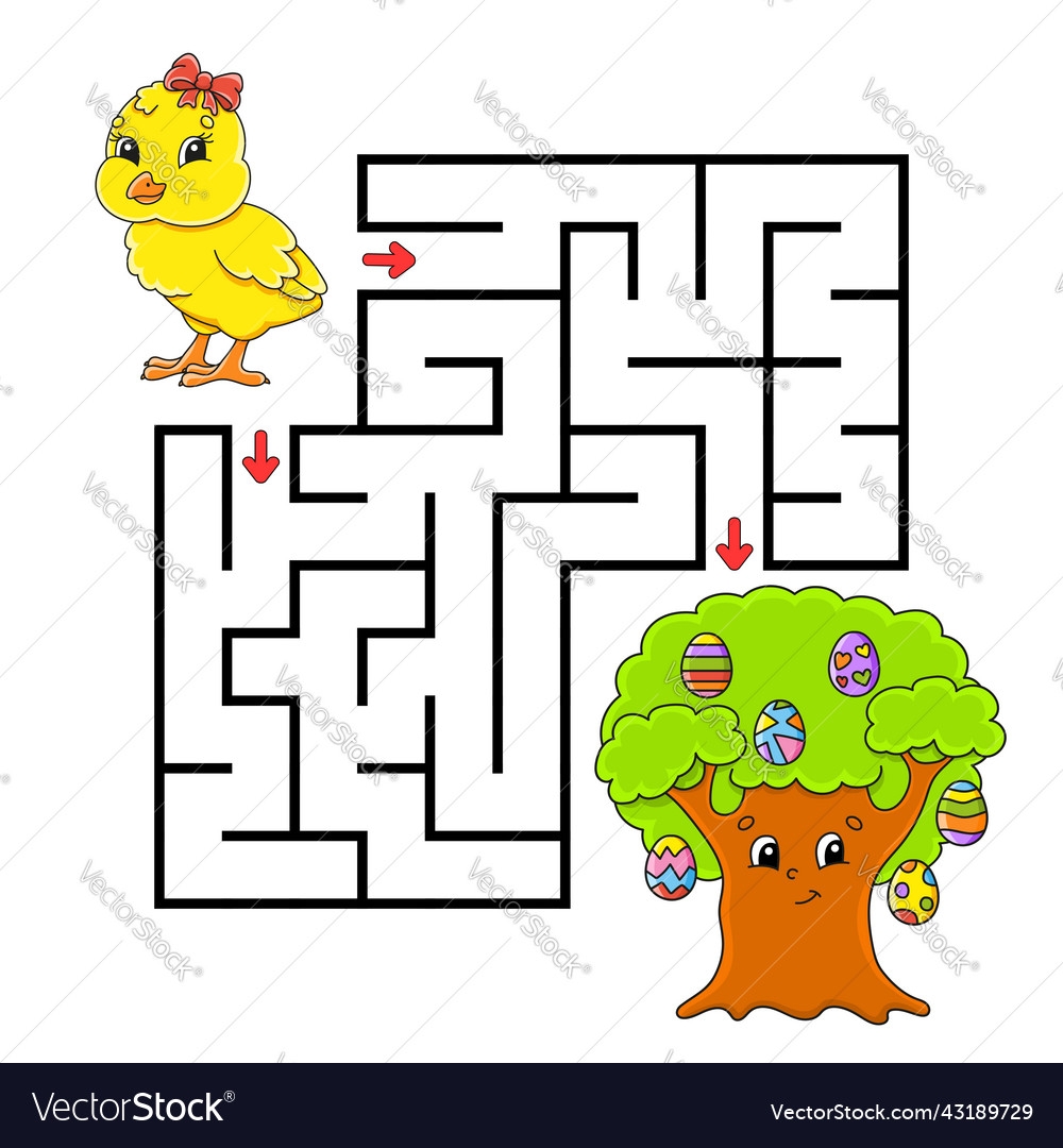 Square Maze Game For Kids Puzzle Children Vector Image