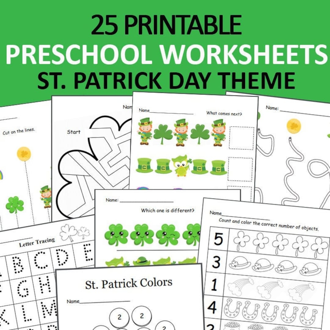 St Patrick s Day Preschool Worksheets Printable St Patrick s 