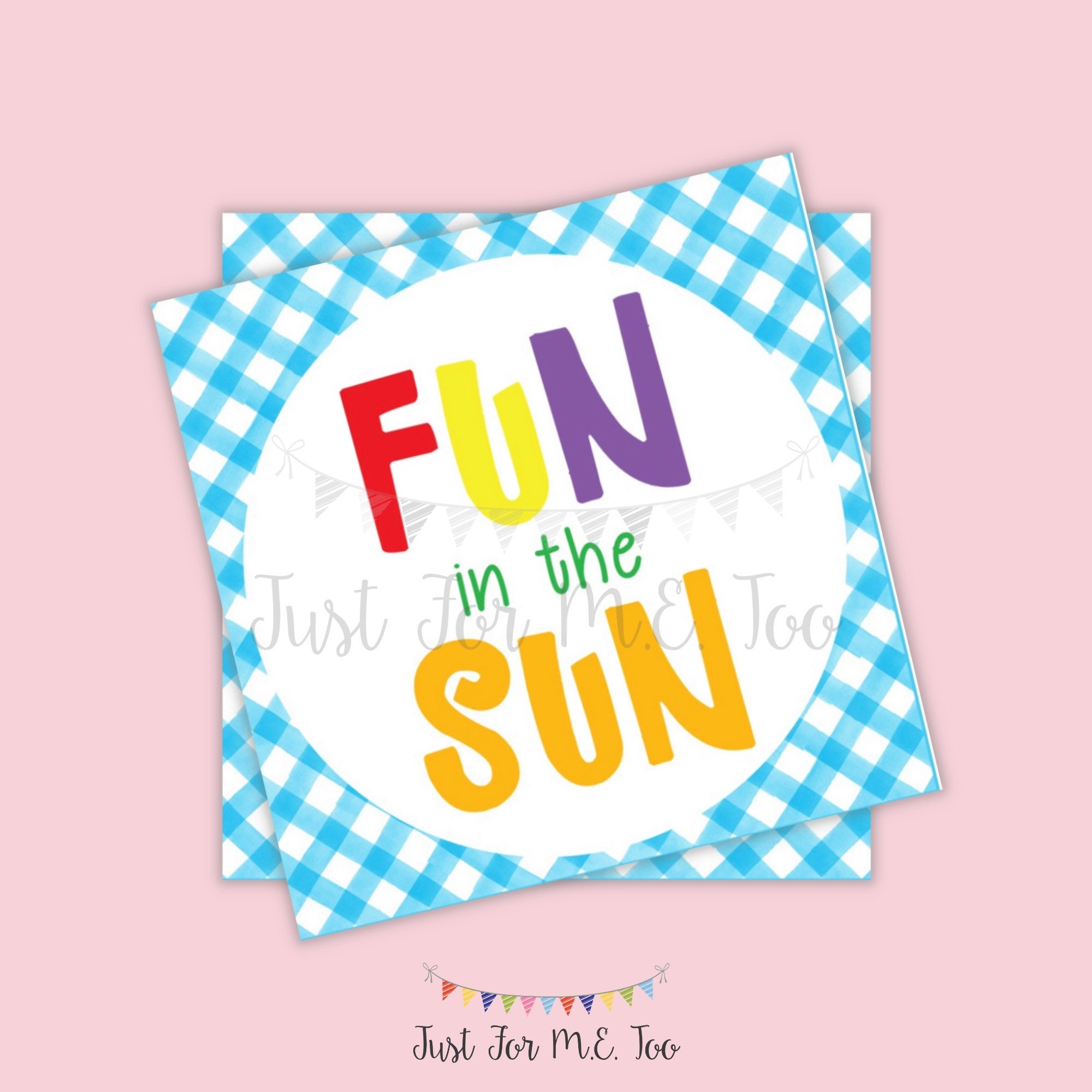 Summer Printable Water Gun Gift Tag Blast Tag Kids Tag Friend 