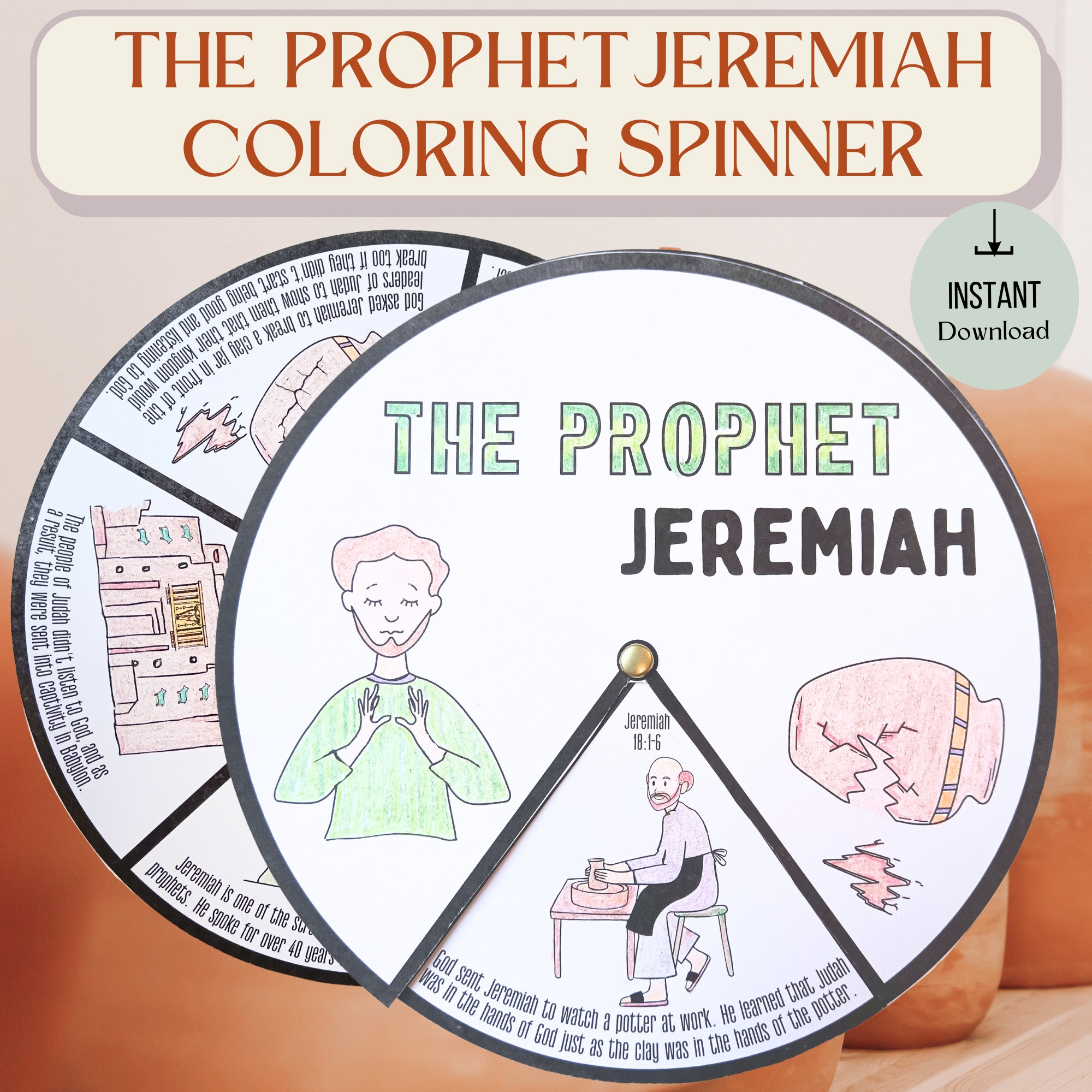 Sunday School Craft The Story Of The Prophet Jeremiah Spinner 