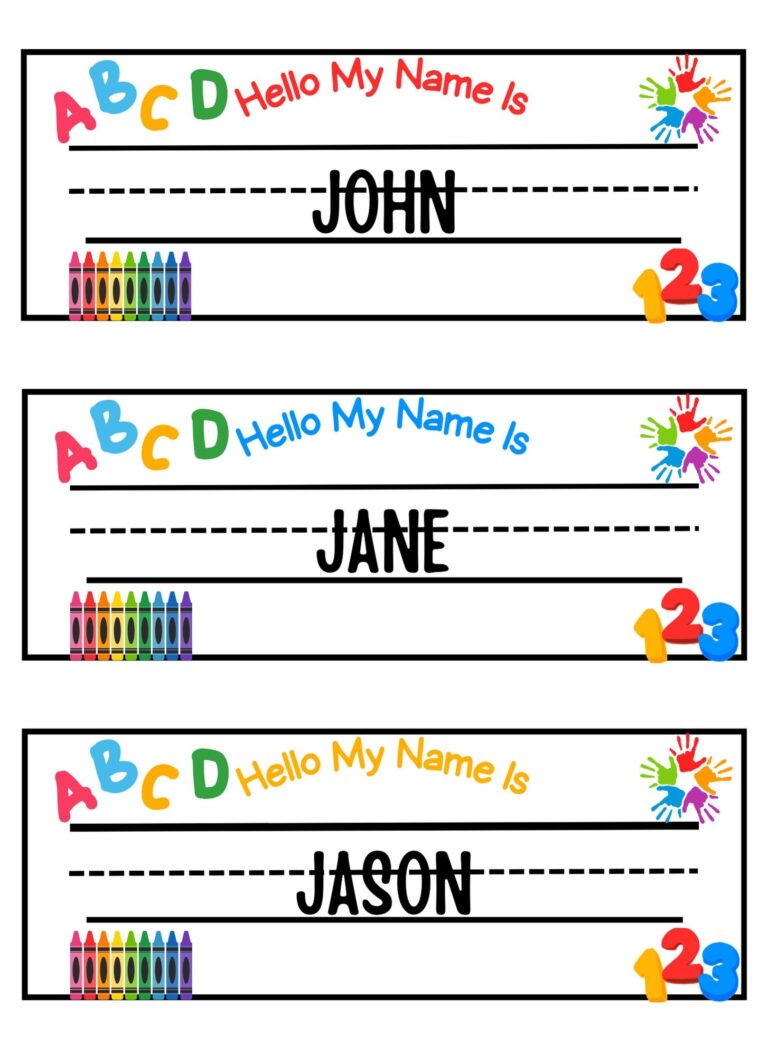 Teacher s Printable Name Tags Fun Labels For Todd U0026 Preschool Class
