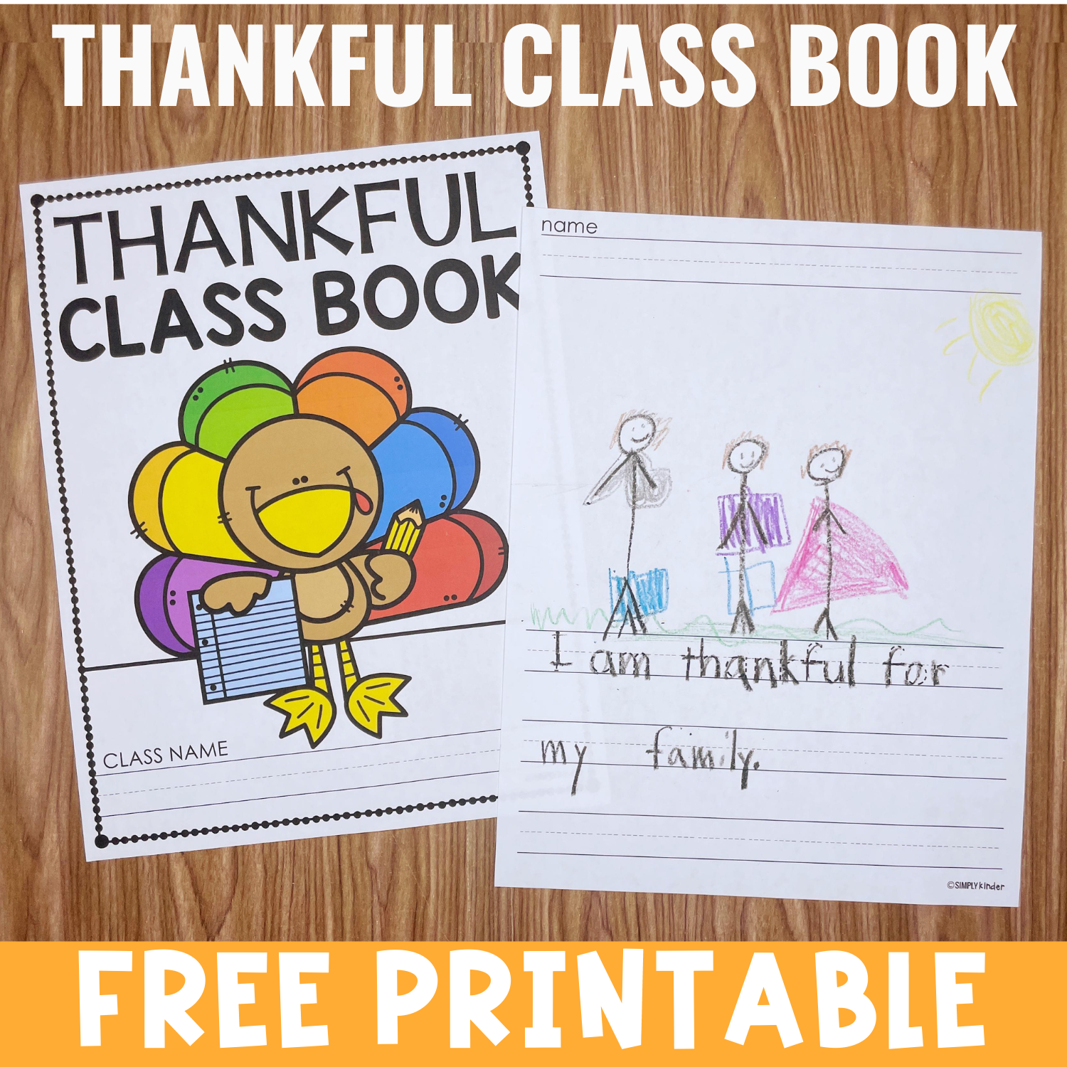 Thankful Class Book Free Printable Simply Kinder