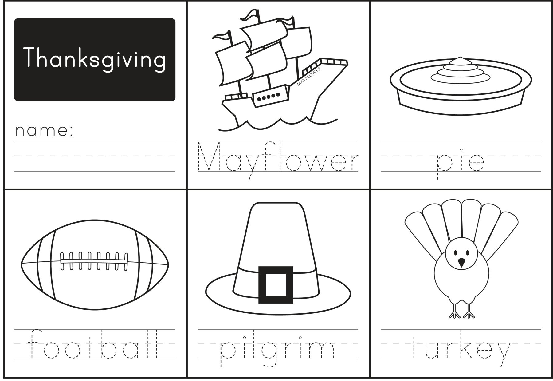 Thanksgiving Preschool Worksheets Free Printable