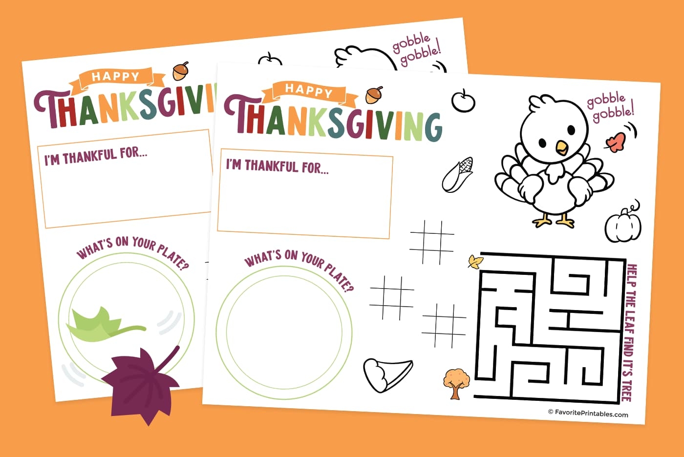 Printable Preschool Thanksgiving Activities