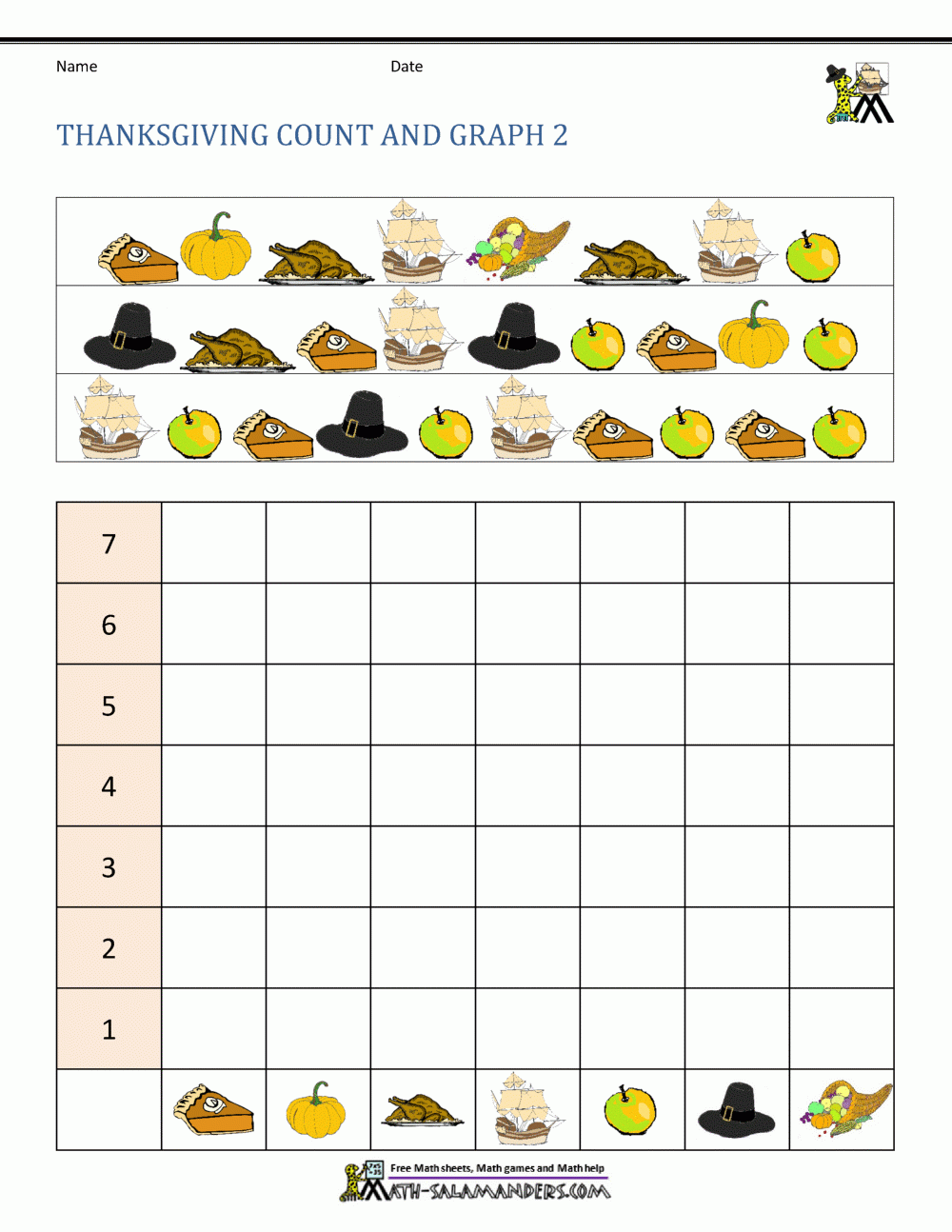 Printable Preschool Thanksgiving Math Worksheets Prek