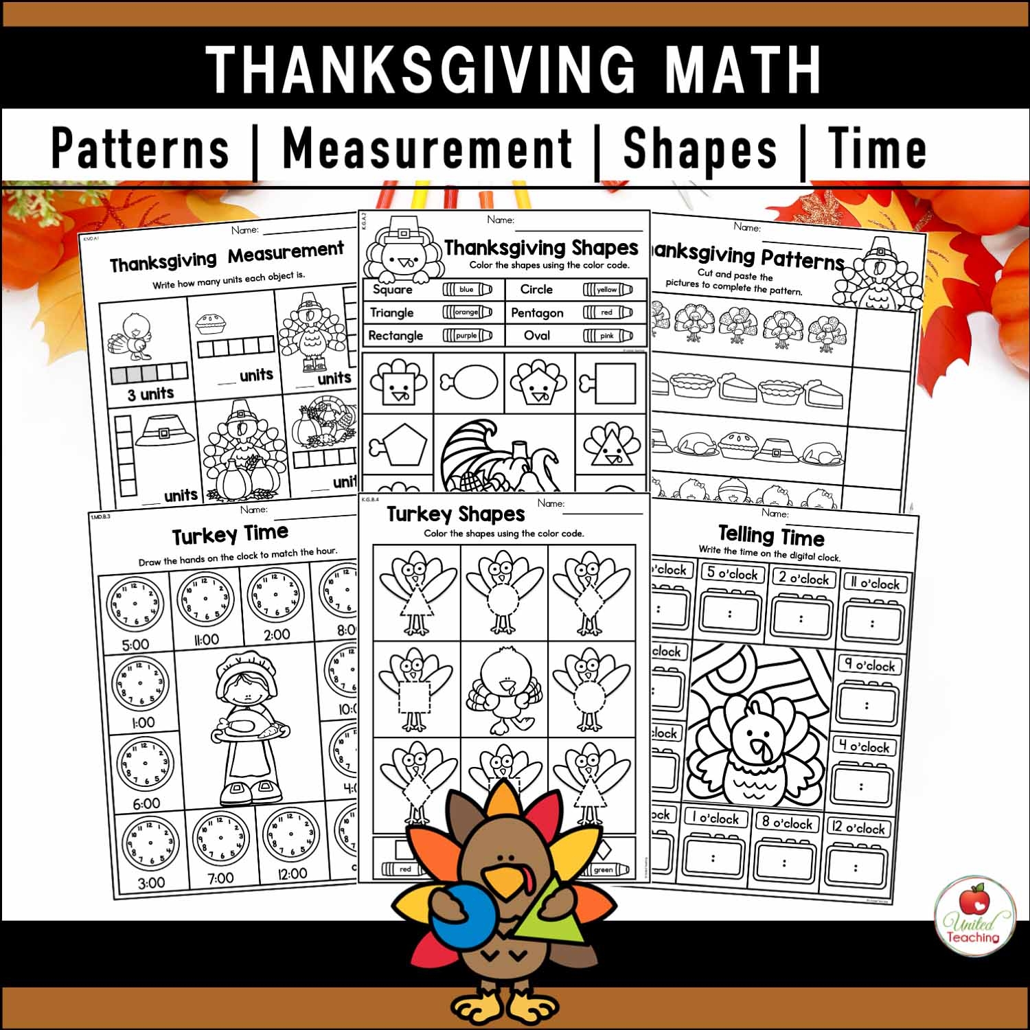 Printable Preschool Thanksgiving Math Worksheets