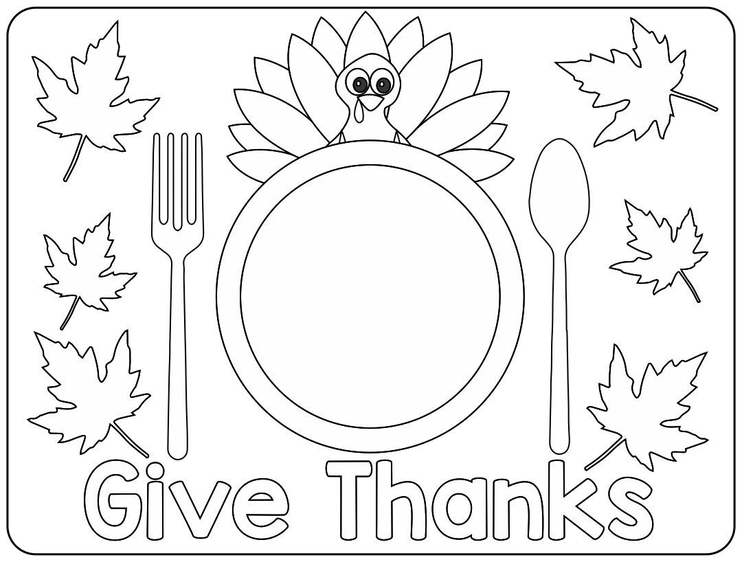 Thanksgiving Placemats To Color 10 Free PDF Printables Printablee