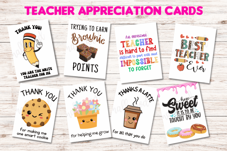 THE BEST Teacher Thank You Cards 21 Free Printables Cassie Smallwood