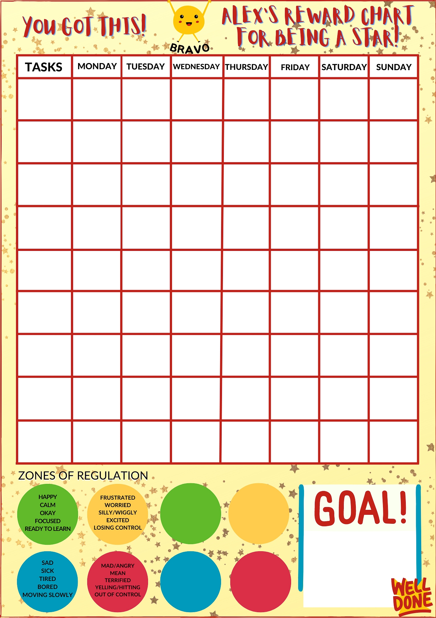 Printable Rewards Charts For Preschoolers