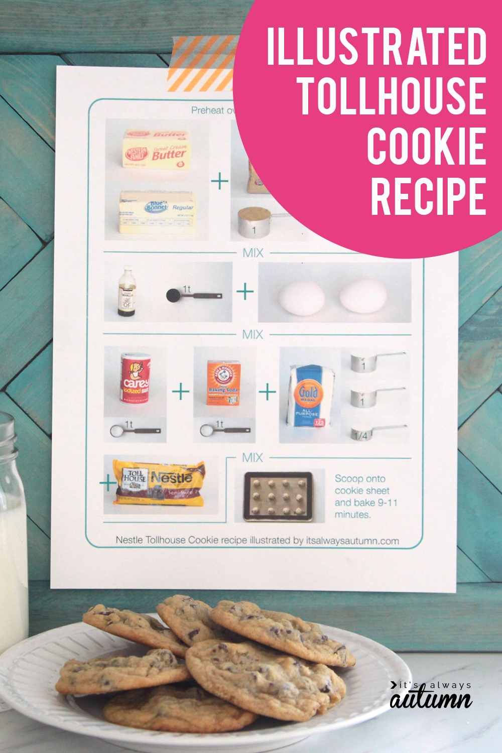 Tollhouse Cookie Recipe Printable For Kids illustrated W photos It s Always Autumn