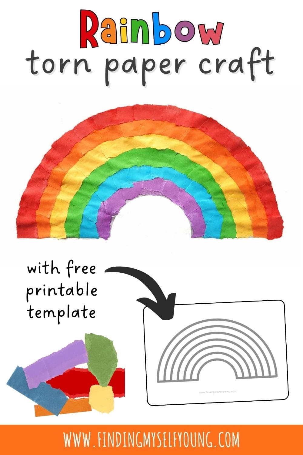 Torn Paper Rainbow Craft Free Printable Template Finding 
