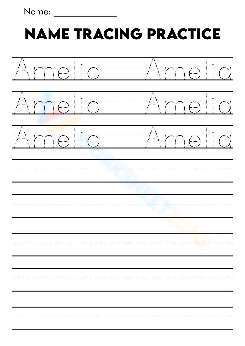 Printable Name For Preschoolers To Trace