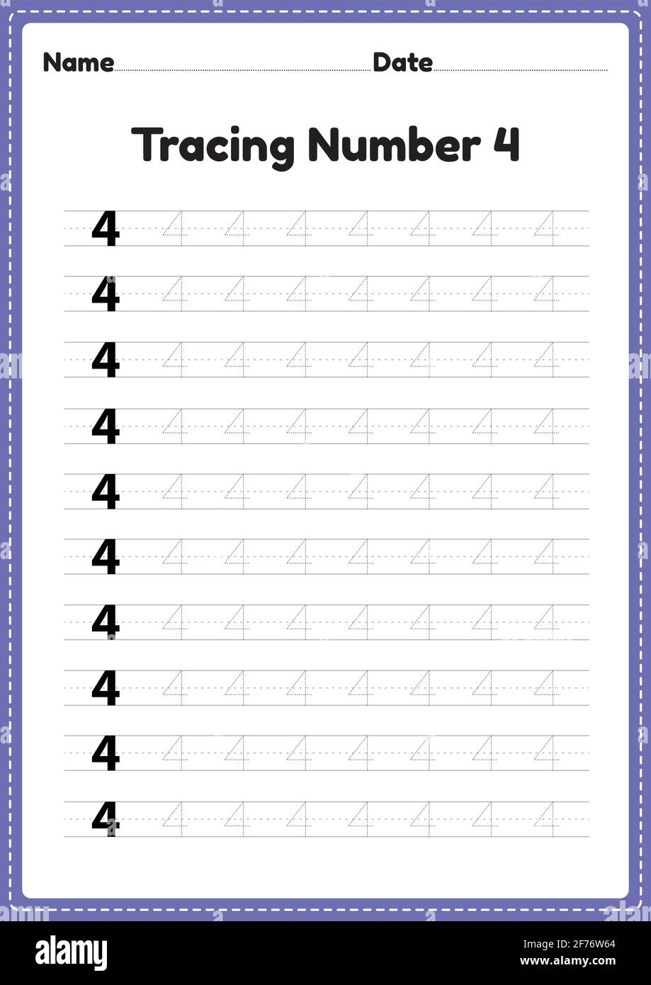 Printable Number 4 For Preschool