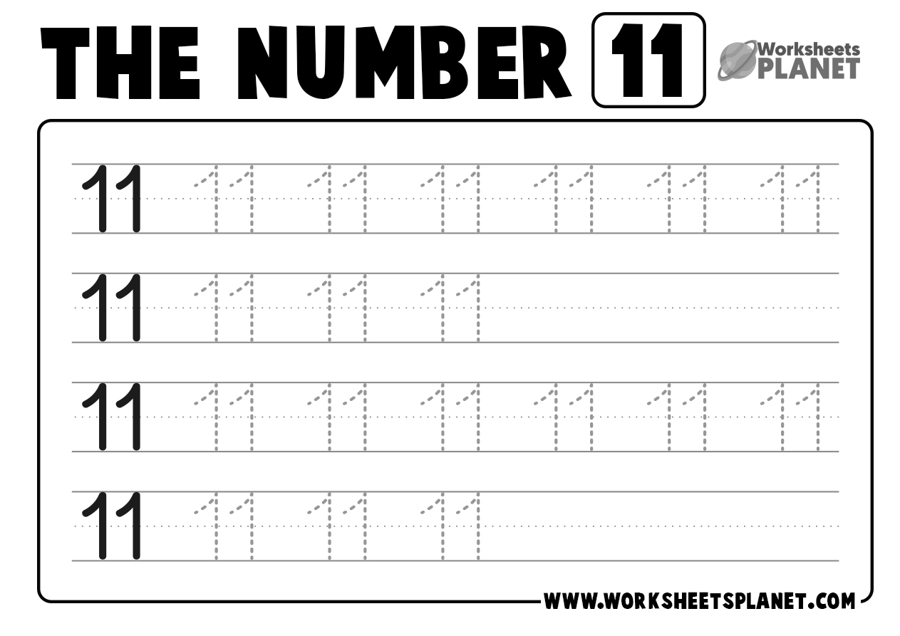 Printable Number 11 Worksheet Preschool
