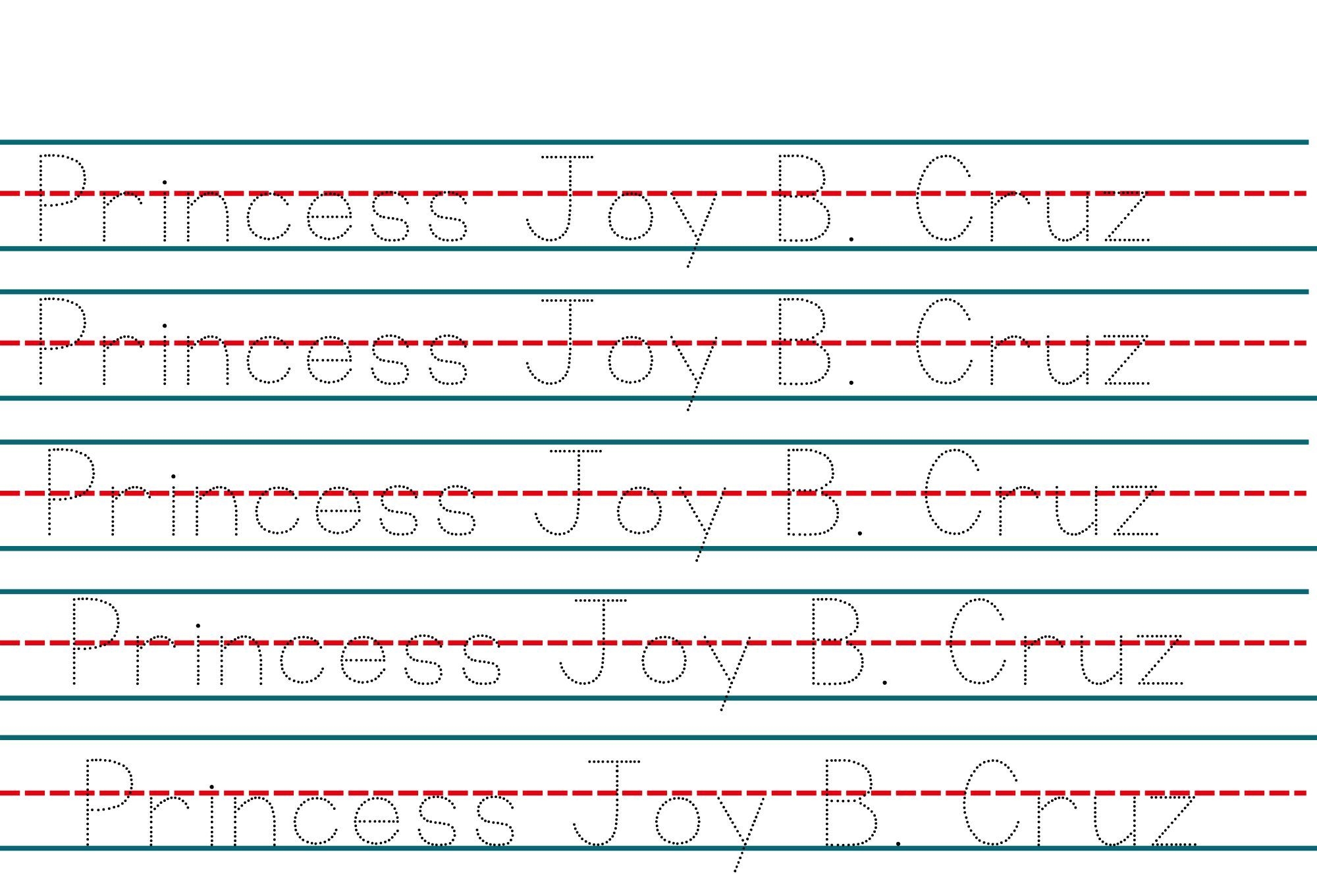 Tracing Writing Pad Paper Name Customized Print U0026 Cursive 40 Pages By Fatecuicocrislhy15 Raket PH